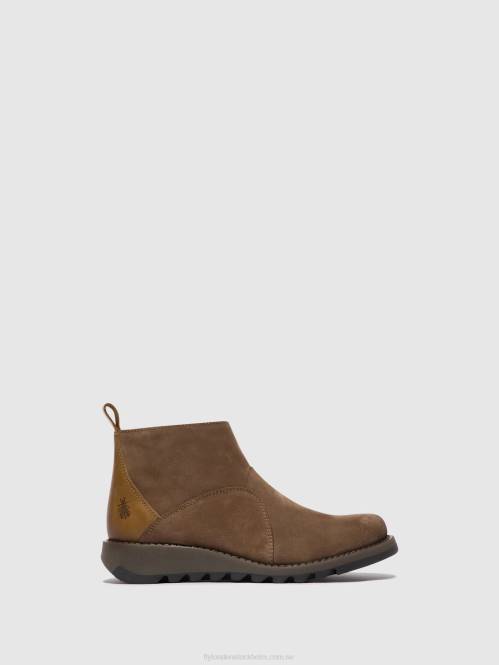 ankelboots med dragkedja sely918 kvinnor Fly London 2T0237 taupe/kamel