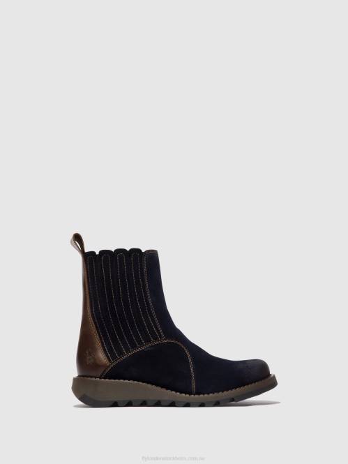 ankelboots med dragkedja suzy899 kvinnor Fly London 2T0241 marin/dk. brun