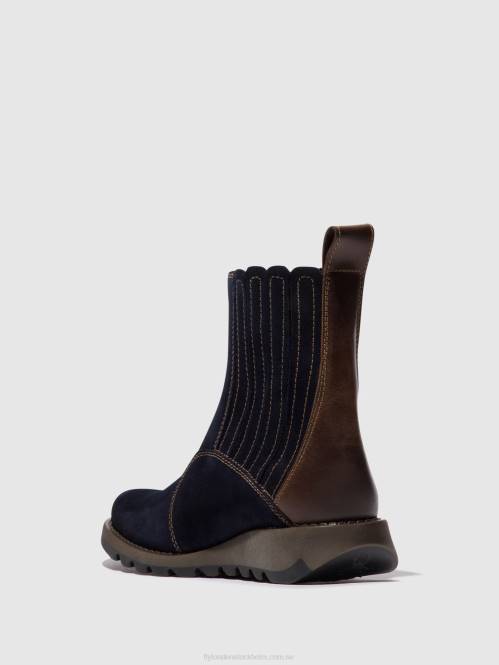 ankelboots med dragkedja suzy899 kvinnor Fly London 2T0241 marin/dk. brun