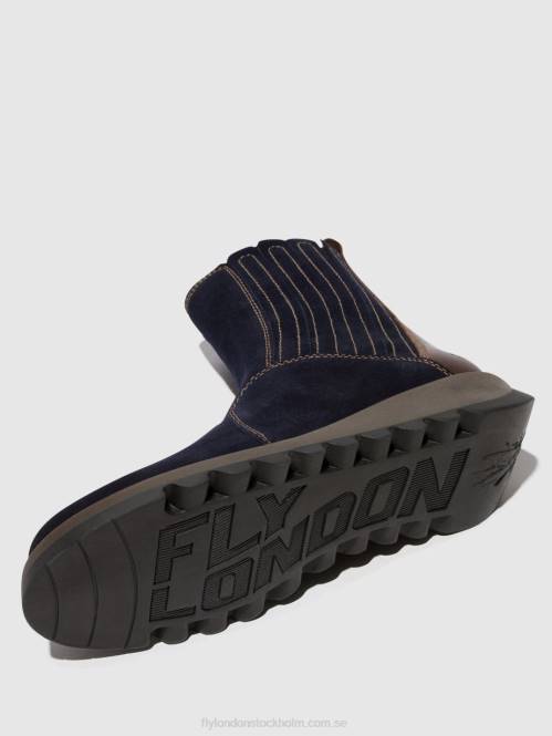 ankelboots med dragkedja suzy899 kvinnor Fly London 2T0241 marin/dk. brun