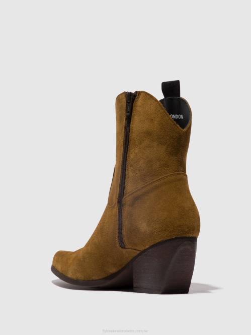 ankelboots med dragkedja tabb905 kvinnor Fly London 2T0232 kamel