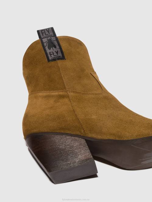 ankelboots med dragkedja tabb905 kvinnor Fly London 2T0232 kamel