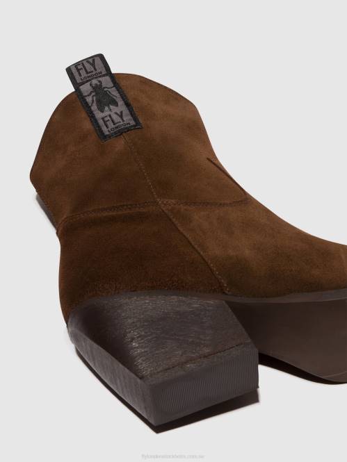 ankelboots med dragkedja tabb905 kvinnor Fly London 2T0233 choklad