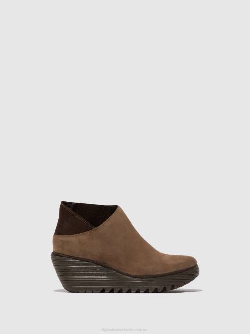 ankelboots med dragkedja yego400 kvinnor Fly London 2T0228 taupe/expresso