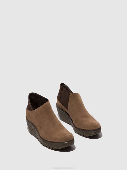 ankelboots med dragkedja yego400 kvinnor Fly London 2T0228 taupe/expresso