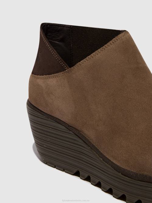 ankelboots med dragkedja yego400 kvinnor Fly London 2T0228 taupe/expresso
