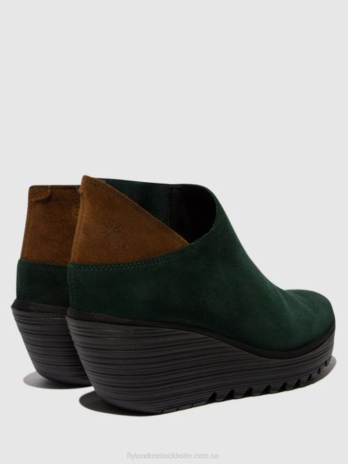 ankelboots med dragkedja yego400 kvinnor Fly London 2T0230 skogsgrönt/kamel