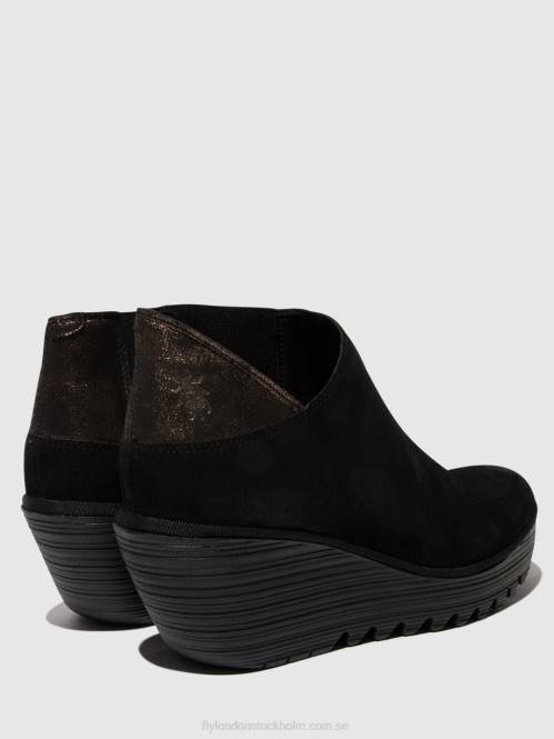 ankelboots med dragkedja yego400 kvinnor Fly London 2T0235 svart/grafit