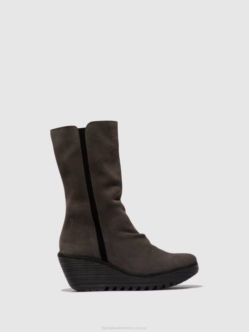ankelboots med dragkedja yemy408 kvinnor Fly London 2T0229 diesel/svart