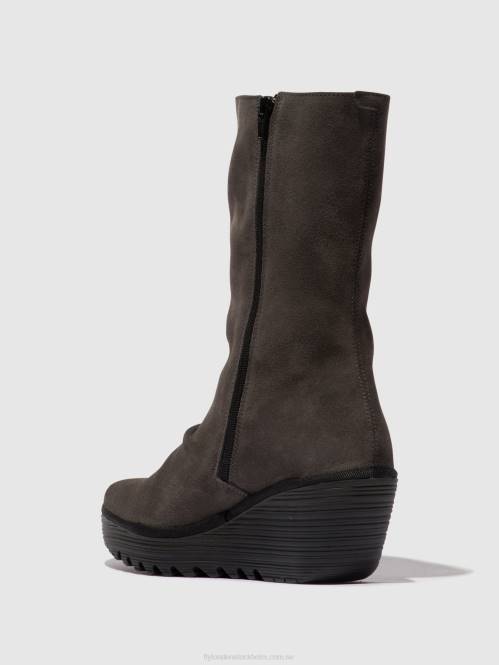 ankelboots med dragkedja yemy408 kvinnor Fly London 2T0229 diesel/svart