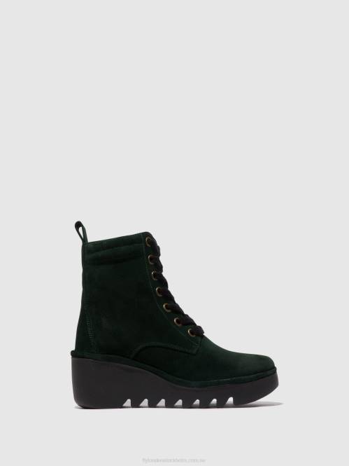 ankelboots med snörning biaz329 kvinnor Fly London 2T02105 grön skog