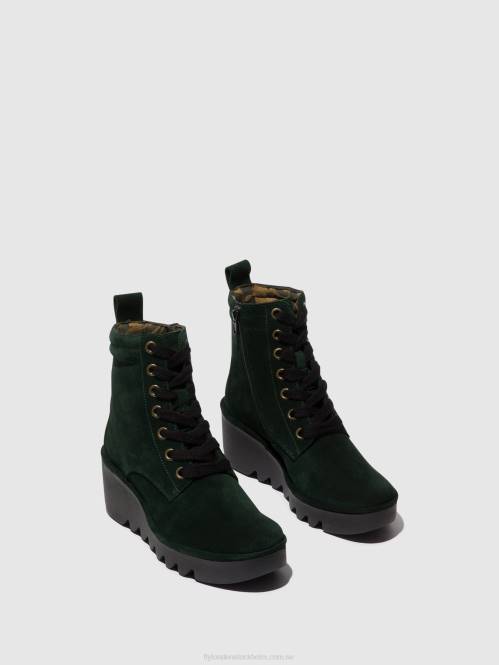 ankelboots med snörning biaz329 kvinnor Fly London 2T02105 grön skog
