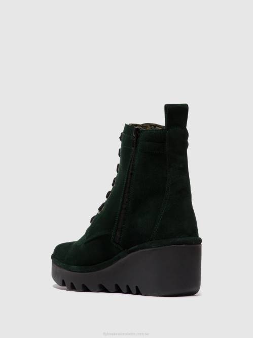 ankelboots med snörning biaz329 kvinnor Fly London 2T02105 grön skog