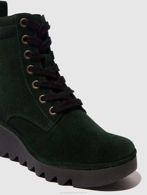 ankelboots med snörning biaz329 kvinnor Fly London 2T02105 grön skog