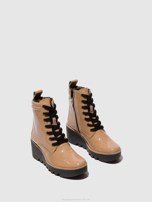 ankelboots med snörning biaz329 kvinnor Fly London 2T02109 capuccino