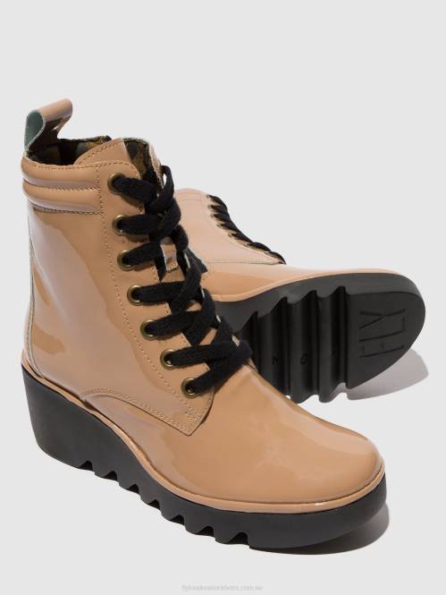 ankelboots med snörning biaz329 kvinnor Fly London 2T02109 capuccino