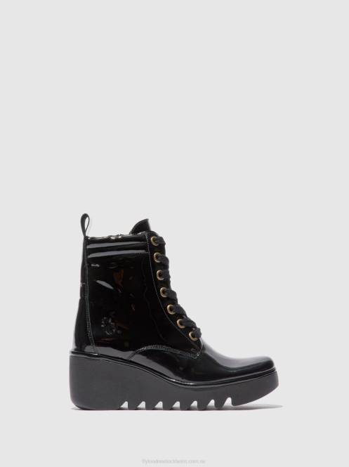 ankelboots med snörning biaz329 kvinnor Fly London 2T02210 atlantis svart