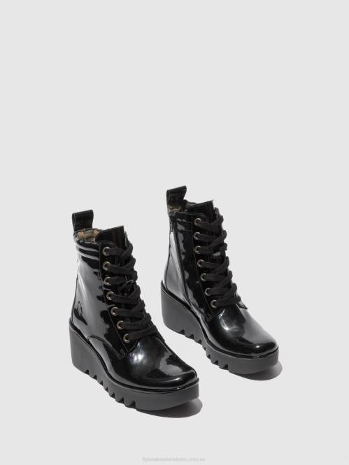 ankelboots med snörning biaz329 kvinnor Fly London 2T02210 atlantis svart
