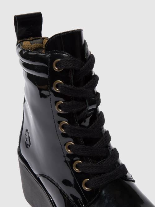 ankelboots med snörning biaz329 kvinnor Fly London 2T02210 atlantis svart