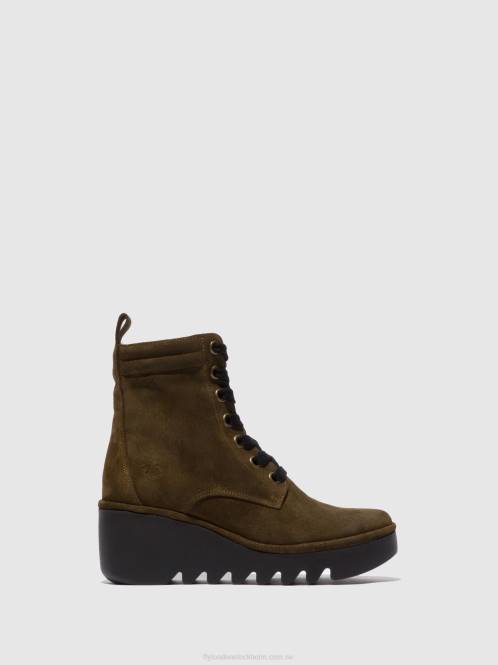 ankelboots med snörning biaz329 kvinnor Fly London 2T02212 oljemockaslam