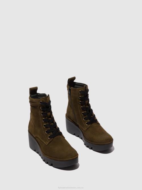 ankelboots med snörning biaz329 kvinnor Fly London 2T02212 oljemockaslam