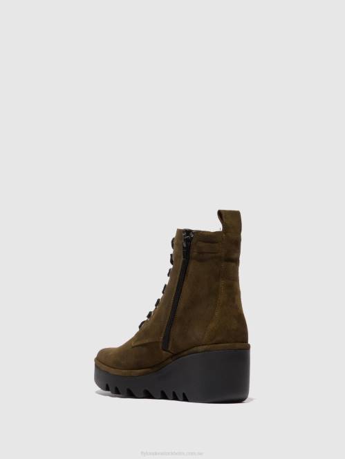 ankelboots med snörning biaz329 kvinnor Fly London 2T02212 oljemockaslam