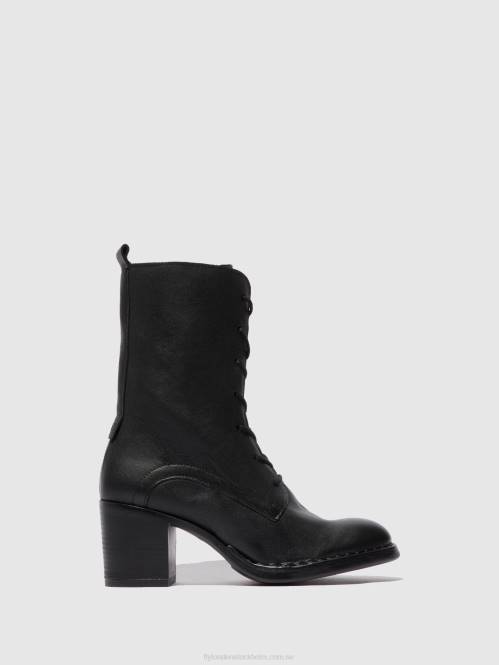 ankelboots med snörning blya070 kvinnor Fly London 2T02208 verona svart