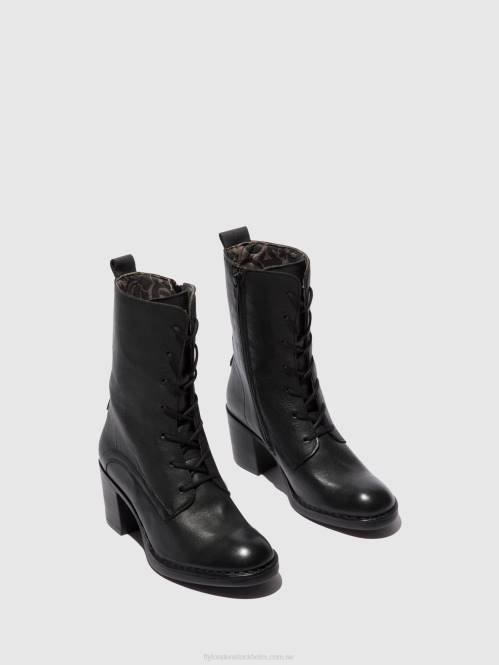ankelboots med snörning blya070 kvinnor Fly London 2T02208 verona svart