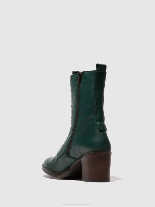 ankelboots med snörning blya070 kvinnor Fly London 2T02209 verona grön skog