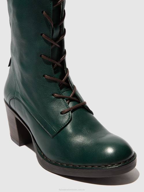 ankelboots med snörning blya070 kvinnor Fly London 2T02209 verona grön skog