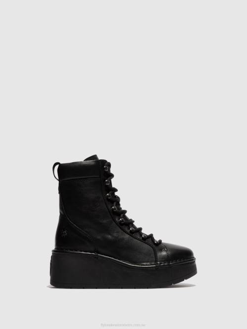 ankelboots med snörning hand247 kvinnor Fly London 2T02102 svart
