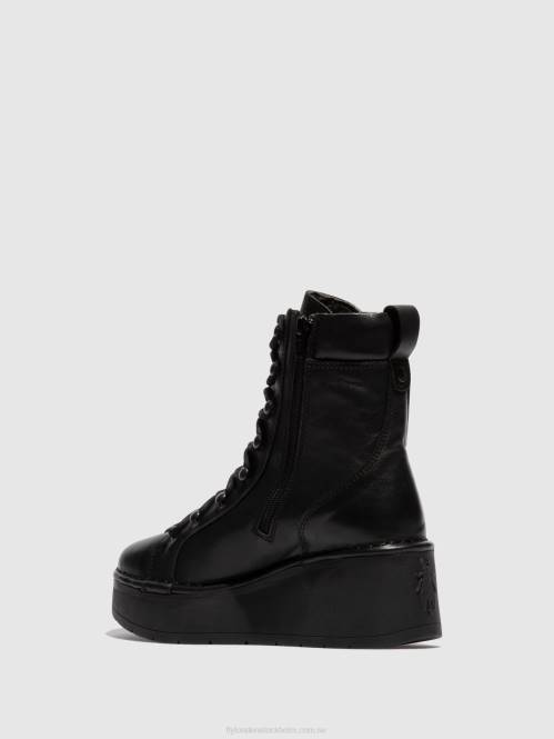 ankelboots med snörning hand247 kvinnor Fly London 2T02102 svart