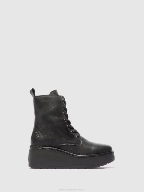 ankelboots med snörning hepe239 kvinnor Fly London 2T02199 verona svart