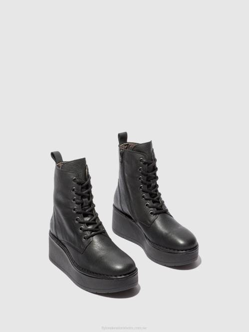 ankelboots med snörning hepe239 kvinnor Fly London 2T02199 verona svart