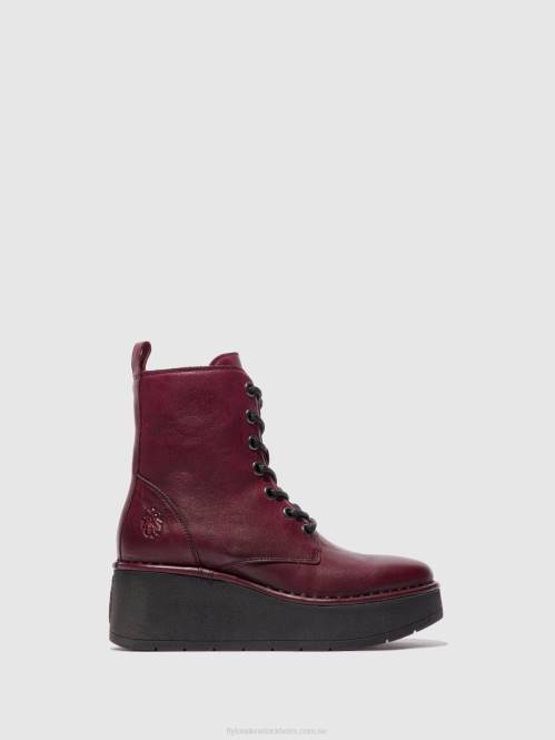 ankelboots med snörning hepe239 kvinnor Fly London 2T02201 verona vin