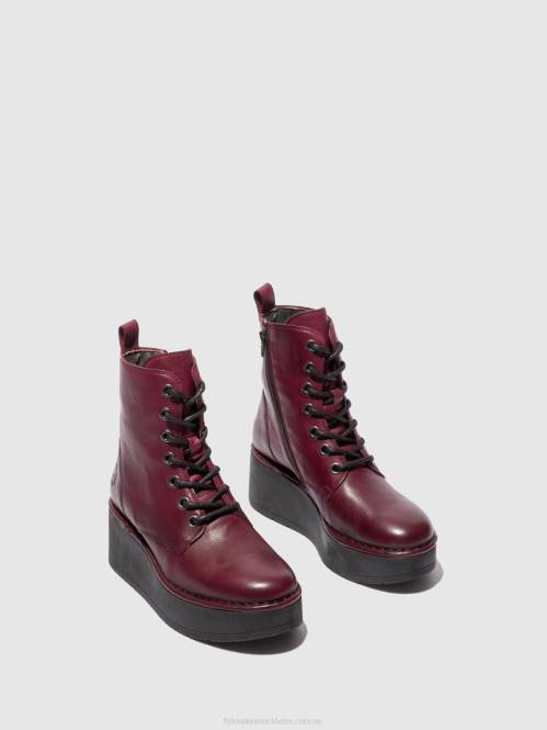 ankelboots med snörning hepe239 kvinnor Fly London 2T02201 verona vin