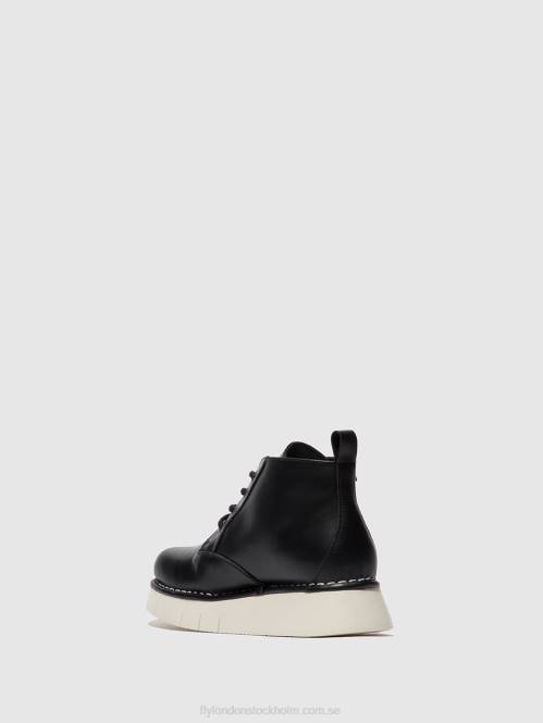 ankelboots med snörning idda244 kvinnor Fly London 2T02167 tunder svart
