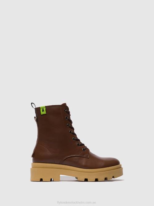 ankelboots med snörning jacy881 kvinnor Fly London 2T02163 nausica choklad