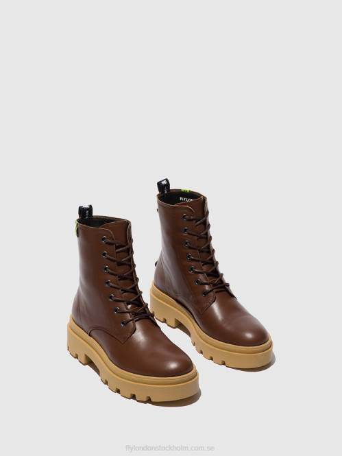 ankelboots med snörning jacy881 kvinnor Fly London 2T02163 nausica choklad