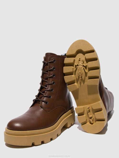 ankelboots med snörning jacy881 kvinnor Fly London 2T02163 nausica choklad