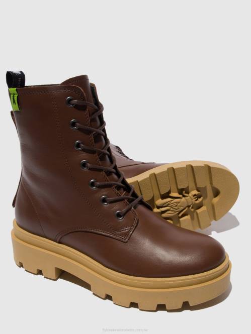 ankelboots med snörning jacy881 kvinnor Fly London 2T02163 nausica choklad