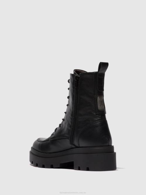 ankelboots med snörning jaye878 kvinnor Fly London 2T02104 svart