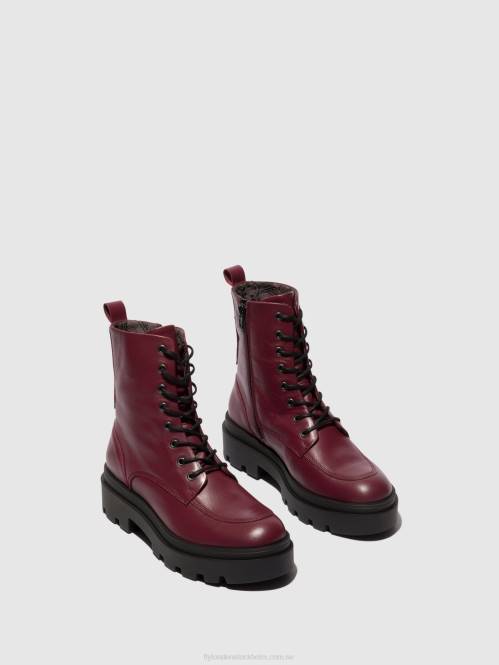 ankelboots med snörning jaye878 kvinnor Fly London 2T0297 vin