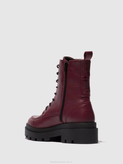 ankelboots med snörning jaye878 kvinnor Fly London 2T0297 vin