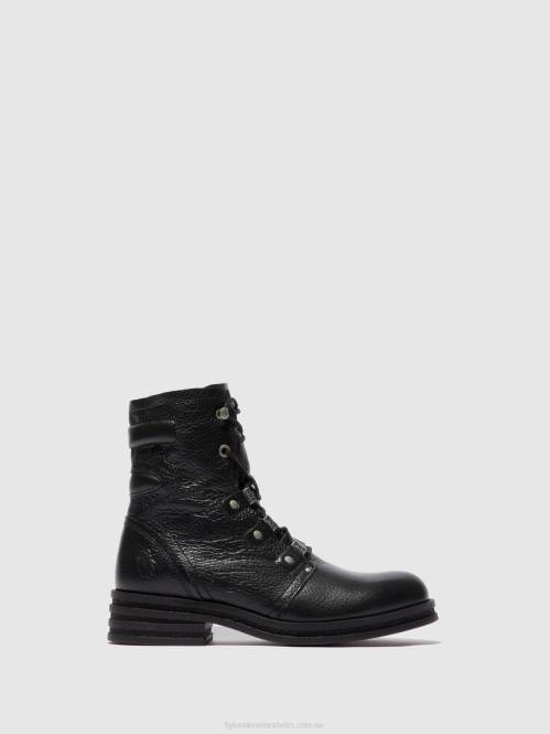 ankelboots med snörning knot792 kvinnor Fly London 2T02198 rio svart