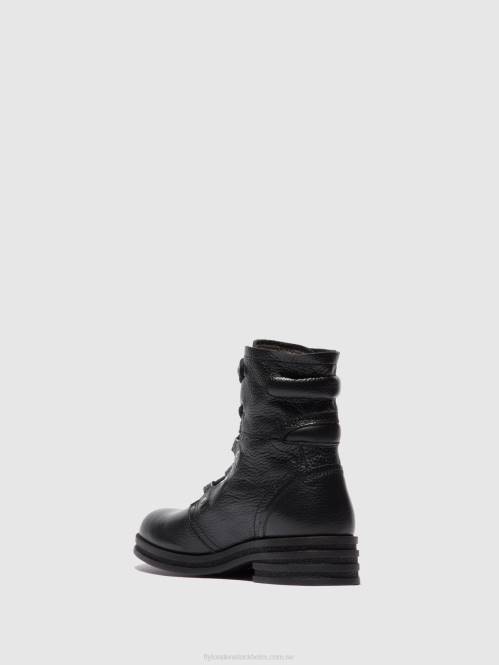 ankelboots med snörning knot792 kvinnor Fly London 2T02198 rio svart