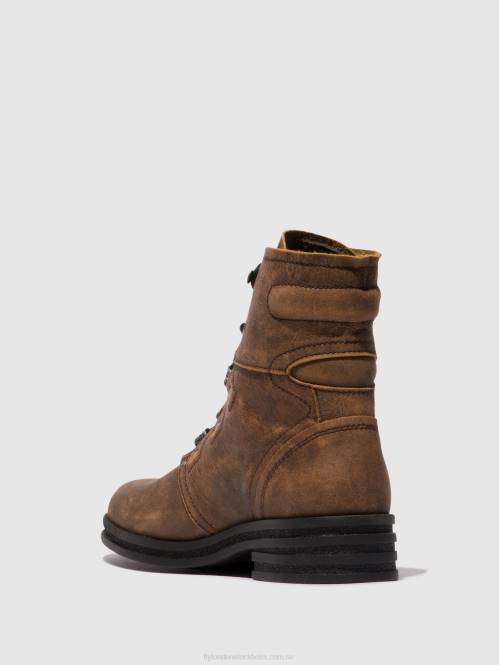 ankelboots med snörning knot792 kvinnor Fly London 2T0298 brun