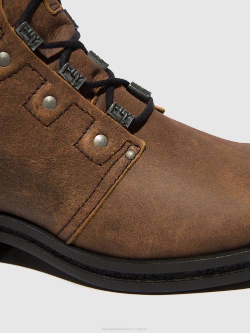 ankelboots med snörning knot792 kvinnor Fly London 2T0298 brun