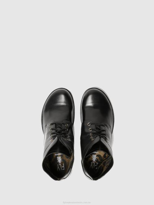 ankelboots med snörning mesu780 kvinnor Fly London 2T02268 svart