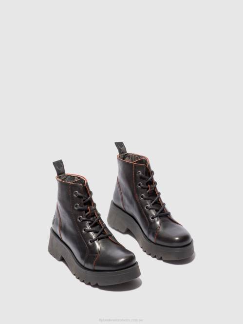 ankelboots med snörning metz788 kvinnor Fly London 2T02174 java svart/röd